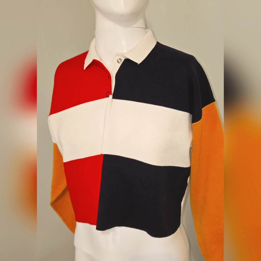 Forever 21 Multicolor Polo Sweater Medium Like New